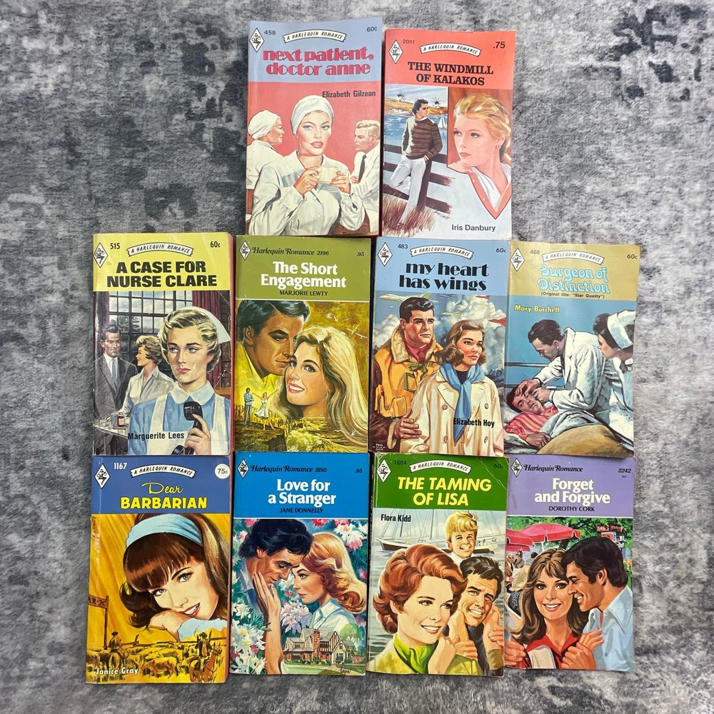 Vtg. Harlequin Romance Paperback Books Lot Of 10 Medical Doctor Nurse Novels